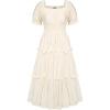 image:imageScarlet Darkness Puff Sleeve Dress for Women Renaissance Cottagecore Dress Ruffle Tiered Boho Midi Summer Dresses