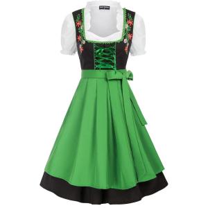 image:imageScarlet Darkness Oktoberfest Costumes for Women 3 Pcs Bavarian Dirndl DressesGreen