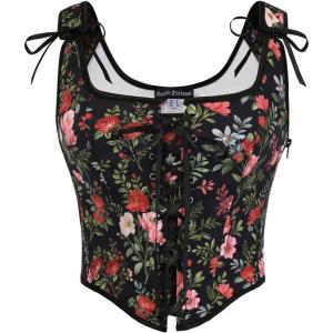 image:imageScarlet Darkness Women Renaissance Corset Pirate Bustier Top Bodice BodyshaperMidnight Floral