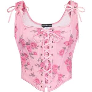 image:imageScarlet Darkness Women Renaissance Corset Pirate Bustier Top Bodice BodyshaperPink Rose