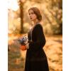 image:imageSCARLET DARKNESS Renaissance Dress Women Bell Long Sleeve Square Neck Peasant Maxi Dresses Black S