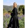 image:imageSCARLET DARKNESS Renaissance Dress Women Bell Long Sleeve Square Neck Peasant Maxi Dresses Black S