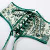 image:imageScarlet Darkness Corset Belt for Women Floral Lace Up Boned Underbust Corset Waist BeltsLush Fern
