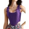 image:imageScarlet Darkness Purple Corset Tops for Women Boned Bodice Renaissance Corset Dark Purple Size 6