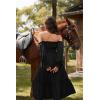 image:imageScarlet Darkness Womens Boho Dress 2026 Summer Off The Shoulder Long Sleeve Renaissance Maxi Dresses with Split Black XXL