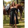 image:imageScarlet Darkness Womens Boho Dress 2026 Summer Off The Shoulder Long Sleeve Renaissance Maxi Dresses with Split Black XXL