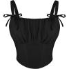 image:imageScarlet Darkness Womens Renaissance Shirt Summer Ruched Bust Fishbone Bustier Corset Tops