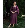 image:imageScarlet Darkness Women Renaissance Costume Bell Sleeve Off Shoulder Maxi Medieval Dress Purple S