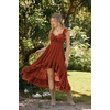 image:imageSCARLET DARKNESS Renaissance Corset Dress for Women Off Shoulder Flowy Sundress Wedding Guest Chiffon DressesBrown Orange