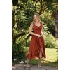image:imageSCARLET DARKNESS Renaissance Corset Dress for Women Off Shoulder Flowy Sundress Wedding Guest Chiffon DressesBrown Orange
