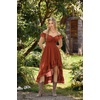 image:imageSCARLET DARKNESS Renaissance Corset Dress for Women Off Shoulder Flowy Sundress Wedding Guest Chiffon DressesBrown Orange