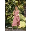 image:imageSCARLET DARKNESS Renaissance Corset Dress for Women Off Shoulder Flowy Sundress Wedding Guest Chiffon DressesLight Pink