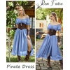image:imageScarlet Darkness Corset Dress for Women Off Shoulder Renaissance Costume Short Sleeve Milkmaid Dresses with PocketsLight Blue
