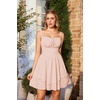 image:imageScarlet Darkness Corset Mini Dress for Women Teens 2026 Summer Ruffle Sundress Graduation Homecoming DressesOatmeal