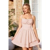 image:imageScarlet Darkness Corset Mini Dress for Women Teens 2026 Summer Ruffle Sundress Graduation Homecoming DressesOatmeal
