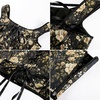 image:imageScarlet Darkness Renaissance Corset Top for Women Medieval Boned Floral Overbust Corsets Pirate Fairy Costume Size 618Black Antiquegold Floral
