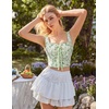 image:imageScarlet Darkness Renaissance Corset Top for Women Medieval Boned Floral Overbust Corsets Pirate Fairy Costume Size 618Whitegreen Floral