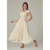 image:imageScarlet Darkness Renaissance Costume Women Medieval Pirate Dress Wench Maiden Dresses Beige M