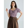 image:imageScarlet Darkness Renaissance Shirt Women Summer Off Shoulder Short Sleeve Peasant TopsGray Purple