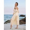 image:imageScarlet Darkness Womens Boho Dress 2026 Summer Off The Shoulder Long Sleeve Renaissance Maxi Dresses with Split Beige S
