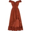 image:imageSCARLET DARKNESS Renaissance Corset Dress for Women Off Shoulder Flowy Sundress Wedding Guest Chiffon DressesBrown Orange