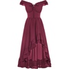 image:imageSCARLET DARKNESS Renaissance Corset Dress for Women Off Shoulder Flowy Sundress Wedding Guest Chiffon DressesRose Red