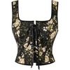 image:imageScarlet Darkness Renaissance Corset Top for Women Medieval Boned Floral Overbust Corsets Pirate Fairy Costume Size 618Black Antiquegold Floral