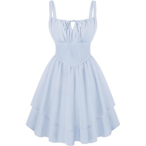image:imageScarlet Darkness Corset Mini Dress for Women Teens 2026 Summer Ruffle Sundress Graduation Homecoming DressesPale Blue