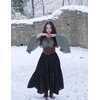 image:imageScarlet Darkness Women Bell Sleeve Smocked Top Off The Shoulder Peasant Blouse Renaissance Pirate ShirtOlive Green
