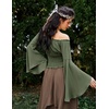 image:imageScarlet Darkness Women Bell Sleeve Smocked Top Off The Shoulder Peasant Blouse Renaissance Pirate ShirtOlive Green
