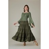 image:imageScarlet Darkness Women Bell Sleeve Smocked Top Off The Shoulder Peasant Blouse Renaissance Pirate ShirtOlive Green