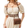 image:imageSCARLET DARKNESS Renaissance Belt Pouch Women Halloween Pirate Accessories Medieval Viking Leather Bag BlackLight Brown