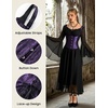 image:imageScarlet Darkness Corset Tops for Women Renaissance Bodice  Adjustable Straps Floral Underbust Corset Zipperless Lace Up Bodice Suitable for Ren Faire Pirate Cosplay Halloween PartyDeep Purple Floral