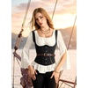 image:imageScarlet Darkness Corset Tops for Women Renaissance Bodice  Adjustable Straps Floral Underbust Corset Zipperless Lace Up Bodice Suitable for Ren Faire Pirate Cosplay Halloween PartyBlack Floral