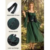 image:imageScarlet Darkness Corset Tops for Women Renaissance Bodice  Adjustable Straps Floral Underbust Corset Zipperless Lace Up Bodice Suitable for Ren Faire Pirate Cosplay Halloween PartyDark Green Floral