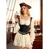 image:imageScarlet Darkness Corset Tops for Women Renaissance Bodice  Adjustable Straps Floral Underbust Corset Zipperless Lace Up Bodice Suitable for Ren Faire Pirate Cosplay Halloween PartyBlack Floral