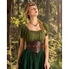 image:imageScarlet Darkness Leather Belt Women Embroidered Cowgirl Belt  Ideal for casual Renaissance pirate Genuine Leather embroidered bronze buckle Blended medieval Viking retro fashionCoffee