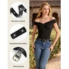 image:imageScarlet Darkness Leather Belt Women Embroidered Cowgirl Belt  Ideal for casual Renaissance pirate Genuine Leather embroidered bronze buckle Blended medieval Viking retro fashionBlack