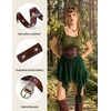 image:imageScarlet Darkness Leather Belt Women Embroidered Cowgirl Belt  Ideal for casual Renaissance pirate Genuine Leather embroidered bronze buckle Blended medieval Viking retro fashionCoffee