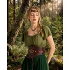 image:imageScarlet Darkness Leather Belt Women Embroidered Cowgirl Belt  Ideal for casual Renaissance pirate Genuine Leather embroidered bronze buckle Blended medieval Viking retro fashionCoffee