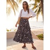 image:imageScarlet Darkness Maxi Skirts for Women Boho Floral High Waist Long Skirt  Tiered Ruffle Elastic High Waist Lightweight Flowy Vintage Print Aline Ankle Length Boho Beach Vacation Fall LookVintage Black
