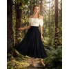 image:imageScarlet Darkness Maxi Skirts for Women Renaissance High Waist Long Skirt  Flowy ALine Boho Ruffle Pockets Elastic Waistband Lined Soft Breathable Ren Faire Cosplay Casual VacationBlack