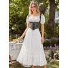 image:imageScarlet Darkness Maxi Skirts for Women Renaissance High Waist Long Skirt  Flowy ALine Boho Ruffle Pockets Elastic Waistband Lined Soft Breathable Ren Faire Cosplay Casual VacationWhite