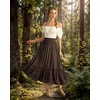 image:imageScarlet Darkness Maxi Skirts for Women Renaissance High Waist Long Skirt  Flowy ALine Boho Ruffle Pockets Elastic Waistband Lined Soft Breathable Ren Faire Cosplay Casual VacationBrown