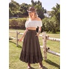 image:imageScarlet Darkness Maxi Skirts for Women Renaissance High Waist Long Skirt  Flowy ALine Boho Ruffle Pockets Elastic Waistband Lined Soft Breathable Ren Faire Cosplay Casual VacationBrown