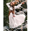 image:imageScarlet Darkness Maxi Skirts for Women Renaissance High Waist Long Skirt  Soft Chiffon Lined Breathable Flowy High Waist Elastic Band ALine Ren Faire Boho Casual Vacation Ankle LengthWhite
