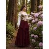 image:imageScarlet Darkness Maxi Skirts for Women Renaissance High Waist Long Skirt  Soft Chiffon Lined Breathable Flowy High Waist Elastic Band ALine Ren Faire Boho Casual Vacation Ankle LengthWine