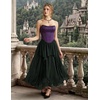 image:imageScarlet Darkness Maxi Skirts for Women Renaissance High Waist Long Skirt  Soft Chiffon Lined Breathable Flowy High Waist Elastic Band ALine Ren Faire Boho Casual Vacation Ankle LengthBlack