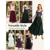 image:imageScarlet Darkness Maxi Skirts for Women Renaissance High Waist Long Skirt  Soft Chiffon Lined Breathable Flowy High Waist Elastic Band ALine Ren Faire Boho Casual Vacation Ankle LengthWine