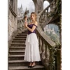 image:imageScarlet Darkness Maxi Skirts for Women Renaissance High Waist Long Skirt  Soft Chiffon Lined Breathable Flowy High Waist Elastic Band ALine Ren Faire Boho Casual Vacation Ankle LengthWhite